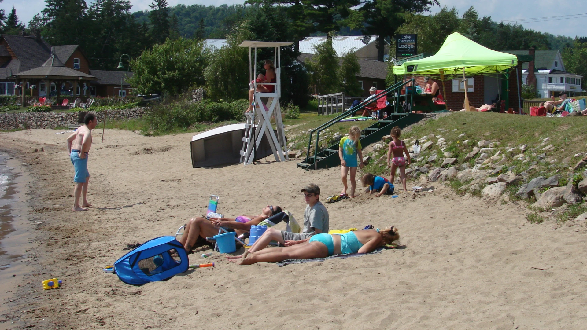 Public boat docks, picnic area, and with hiking trails nearby.