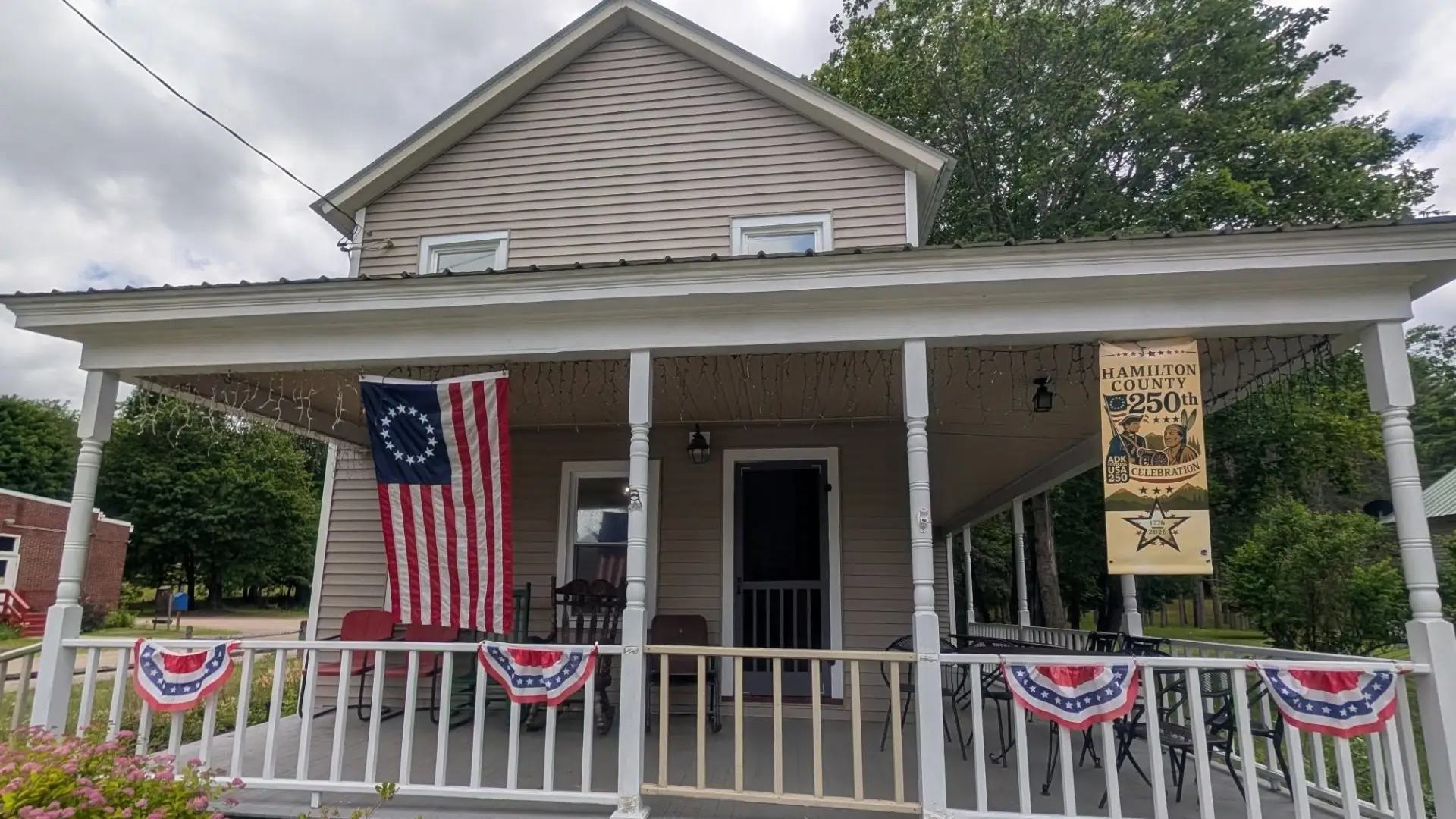 home with flag