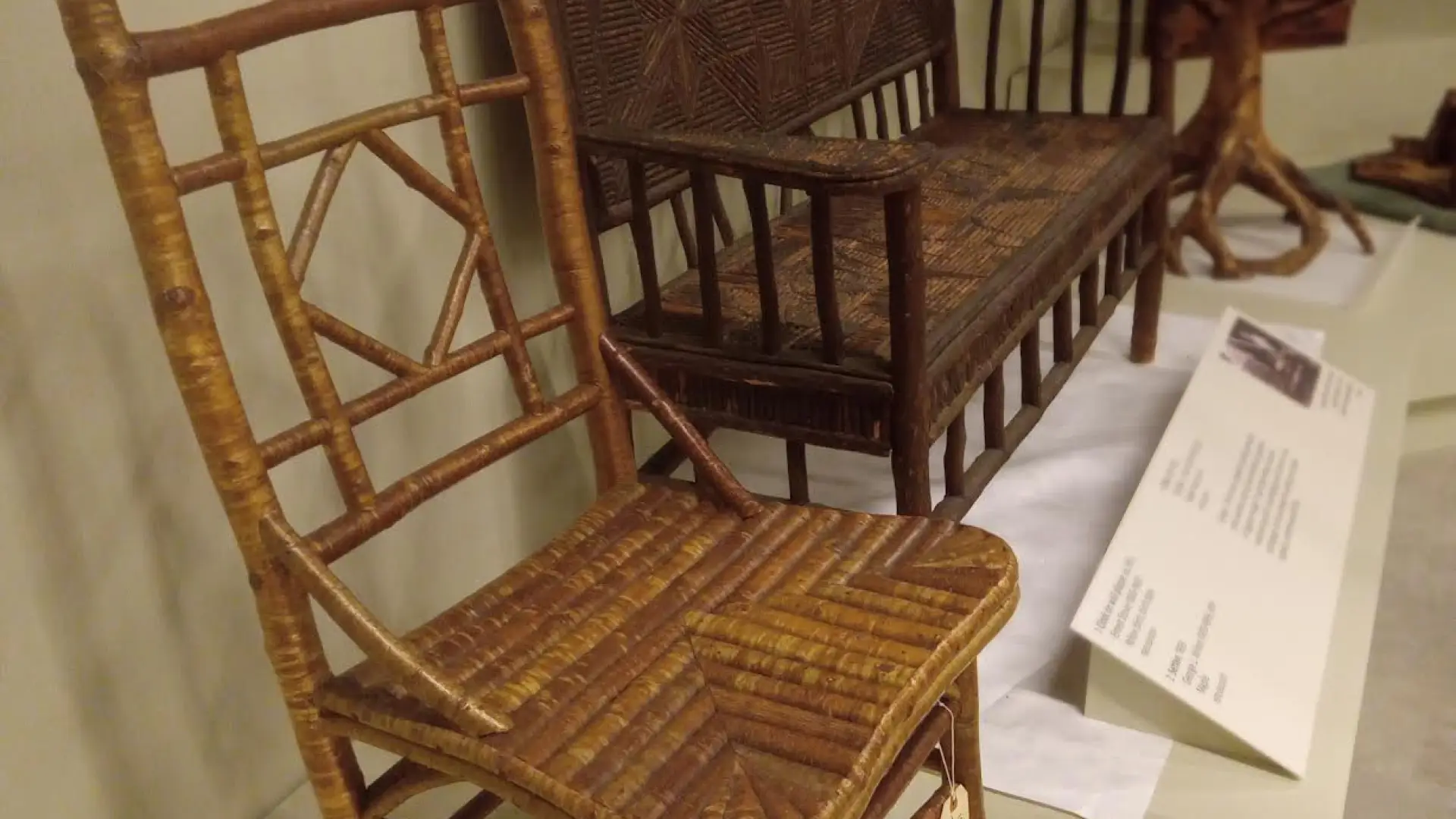 A close up image of some hand crafted chairs from centuries past.