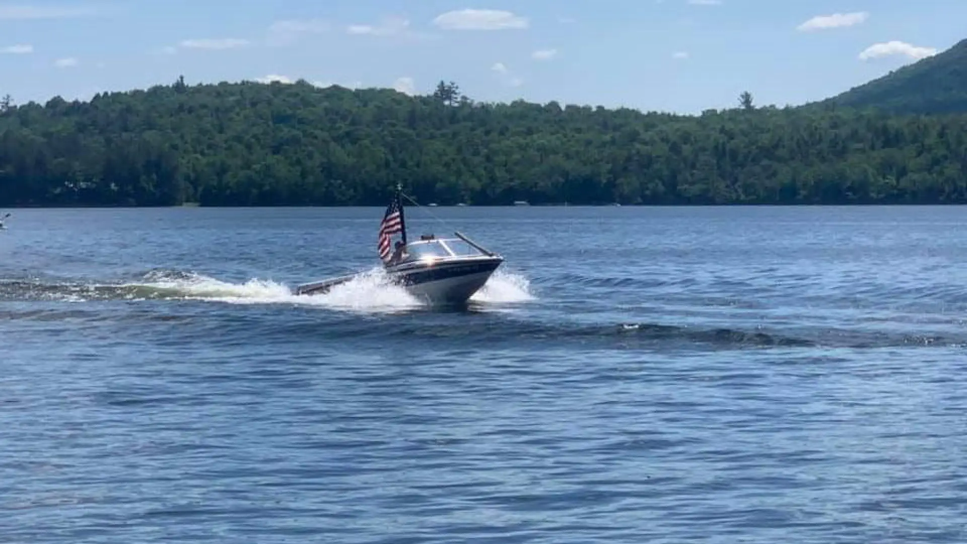 motor boat on lake