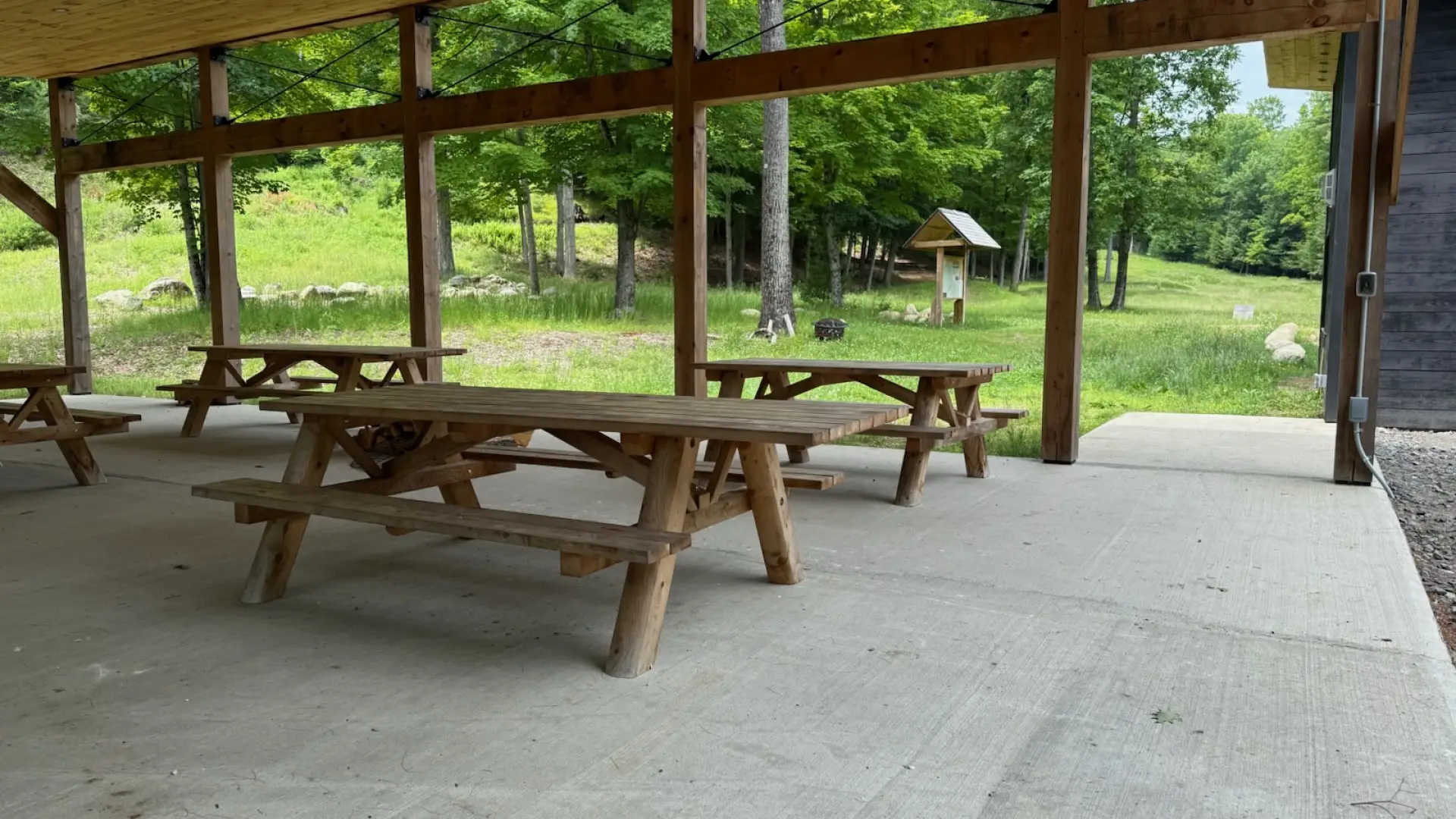 Picnic area at the trail center