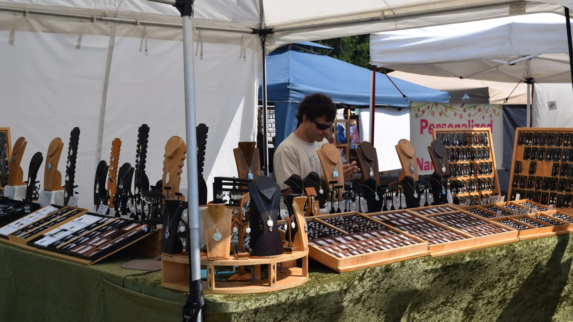 Vendor selling handmade jewelry