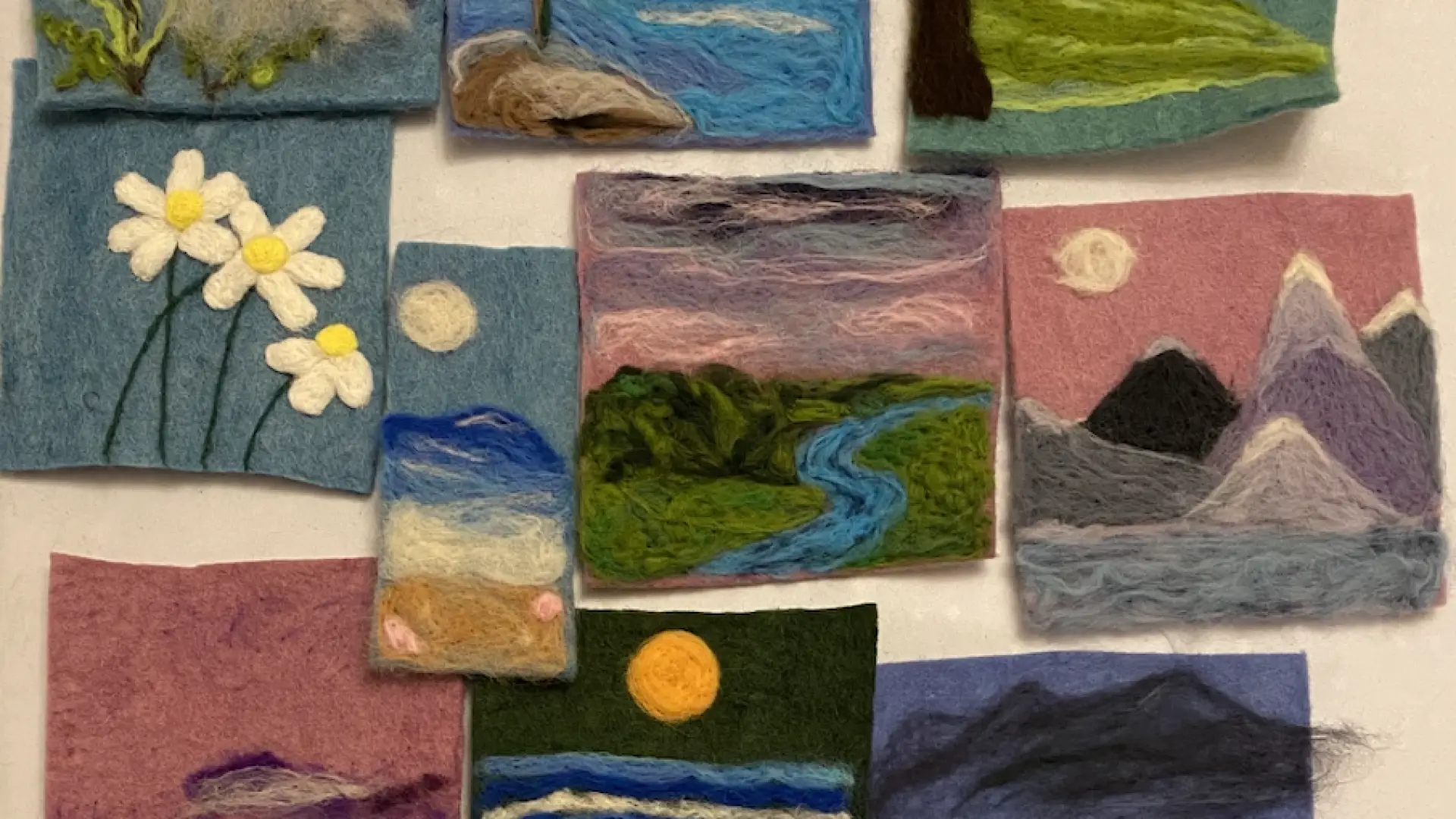 custom felted squares made out of wool