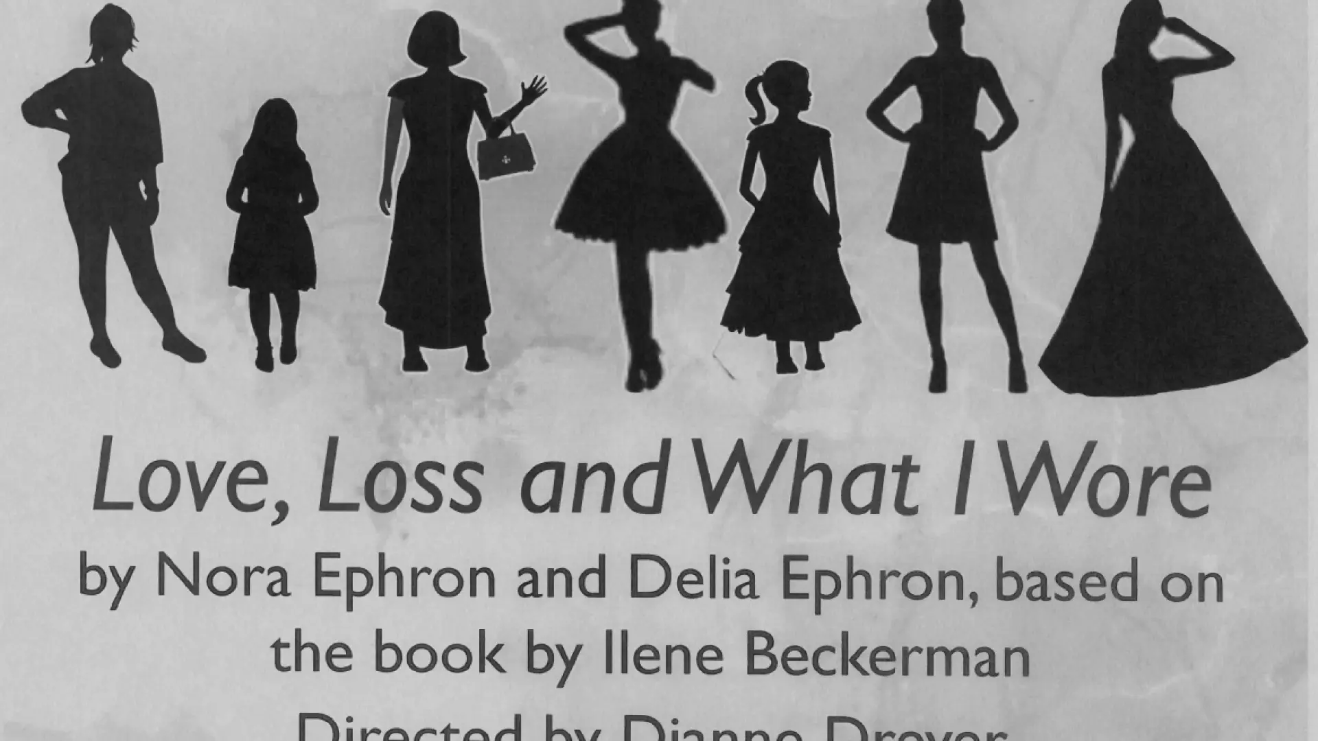 Silhouettes of various women above the title, Love, Loss and What I Wore.