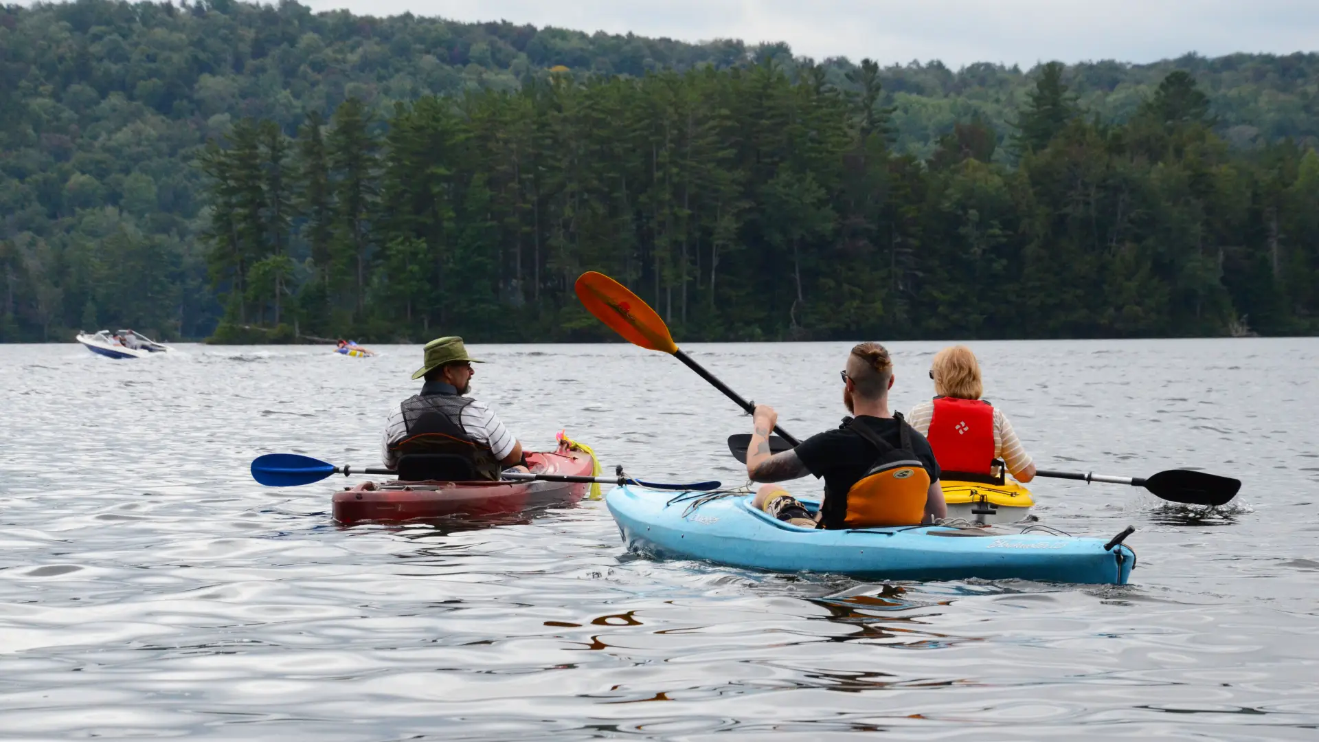 Excellent paddling on Limekiln Lake, with an interesting shoreline.