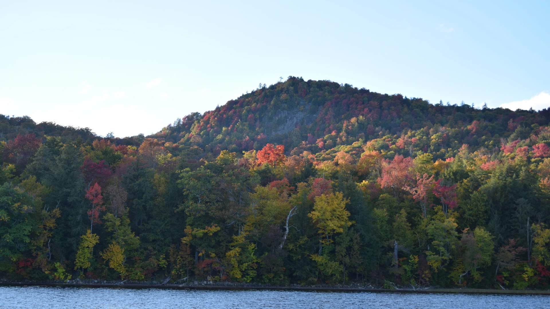 A small mountain in the fall