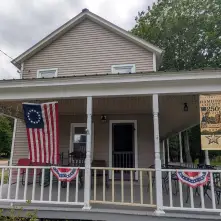 home with flag