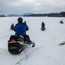 The Adirondacks welcomes snowmobile riders.