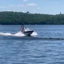 motor boat on lake