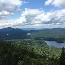 Mountain and lake views from the top of a mountain