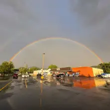 double rainbow over tops market in elizabethtown