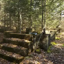 This is a non-maintained trail, but so well-marked it will not challenge those bushwhacking skills.