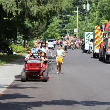 kids getting ready for etown day parade
