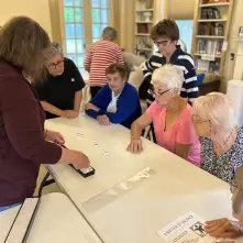 ladies playing mahjong at senior circle
