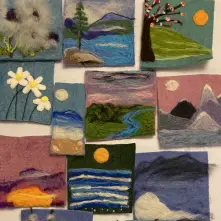 custom felted squares made out of wool