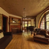 Family room with fireplace