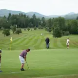 People golfing