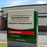 View of Elizabethtown Community Hospital sign with hospital in the background