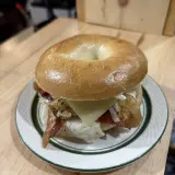 A loaded bagel