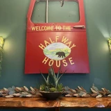 old car door with logo on it 