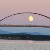 Moon over lake
