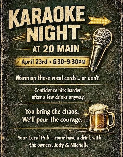 Poster for Karaoke at 20 Main