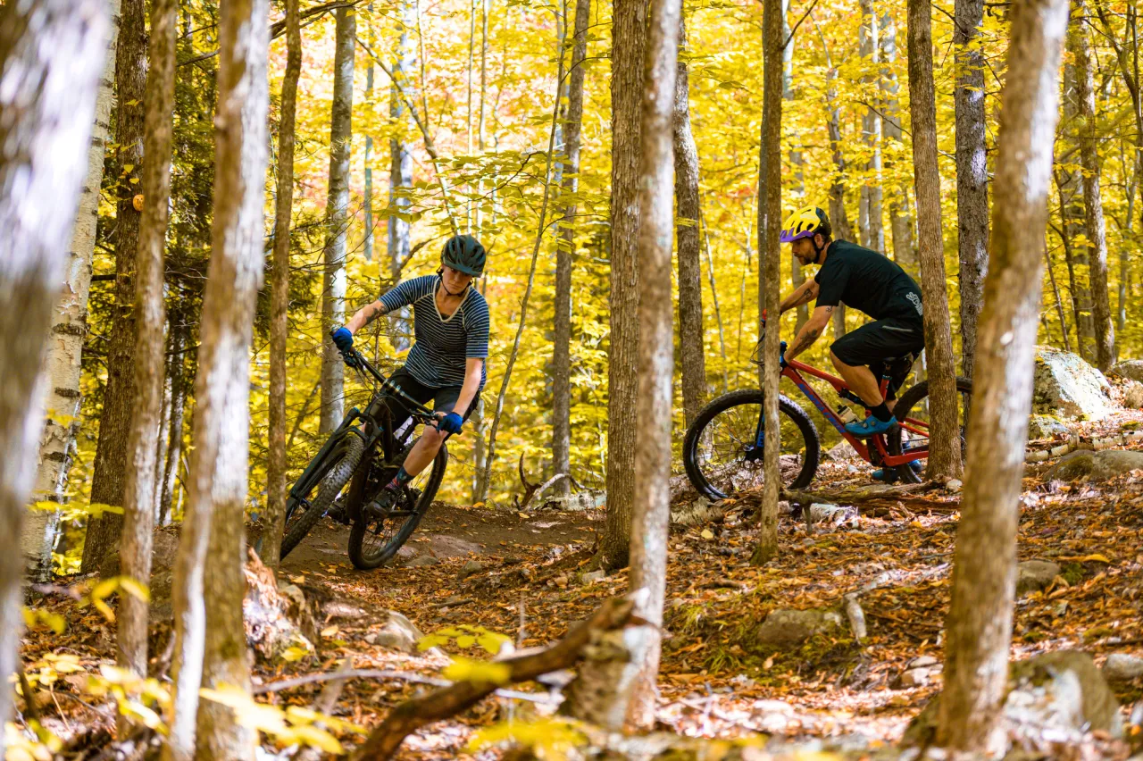 Mountain biking in the Whiteface Region.