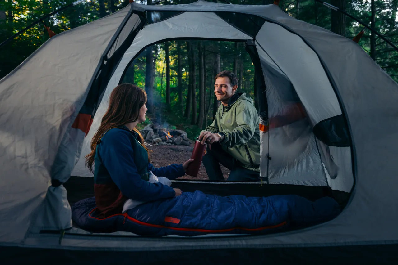 Camping in the summer.