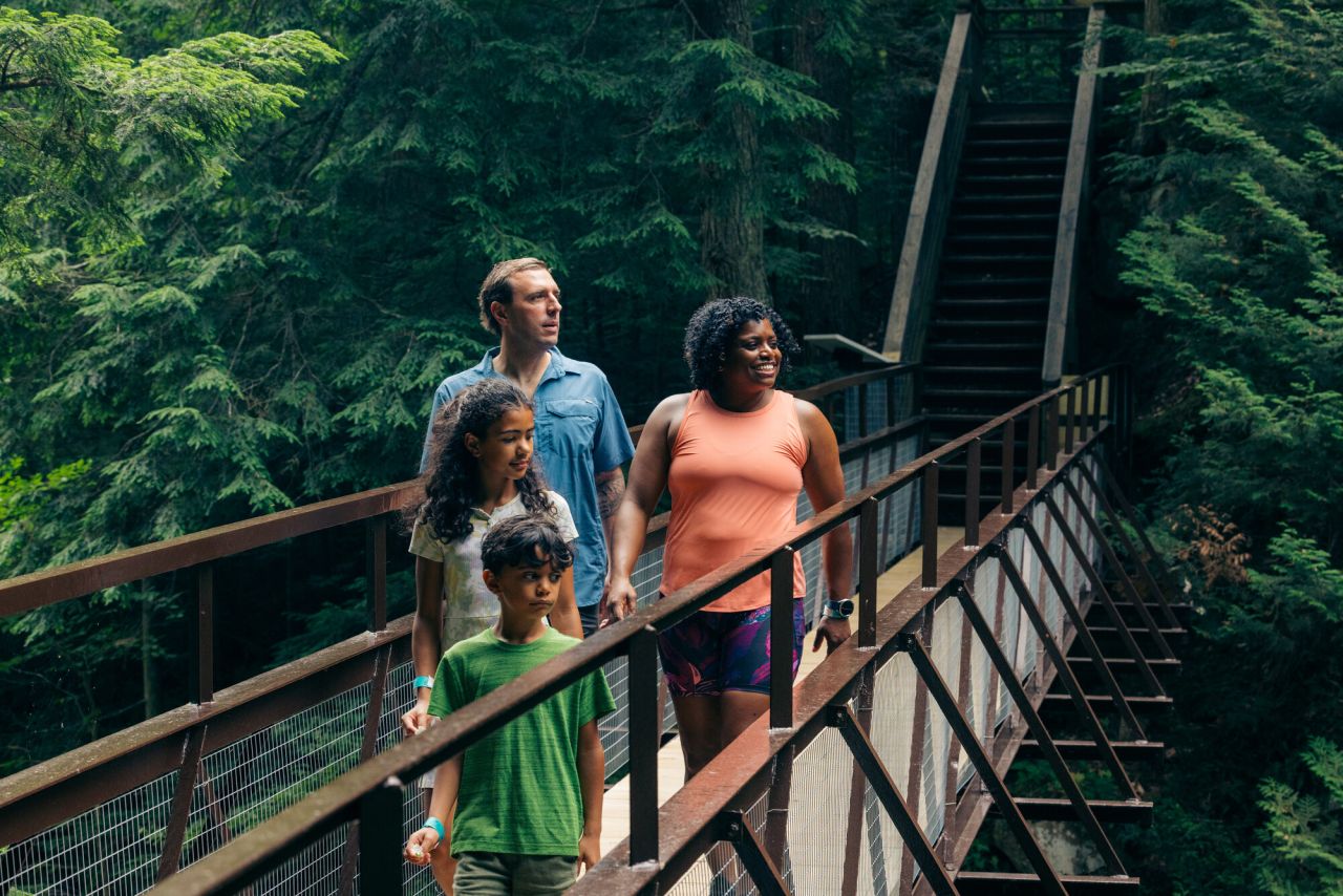 A family on a low elevation hike.