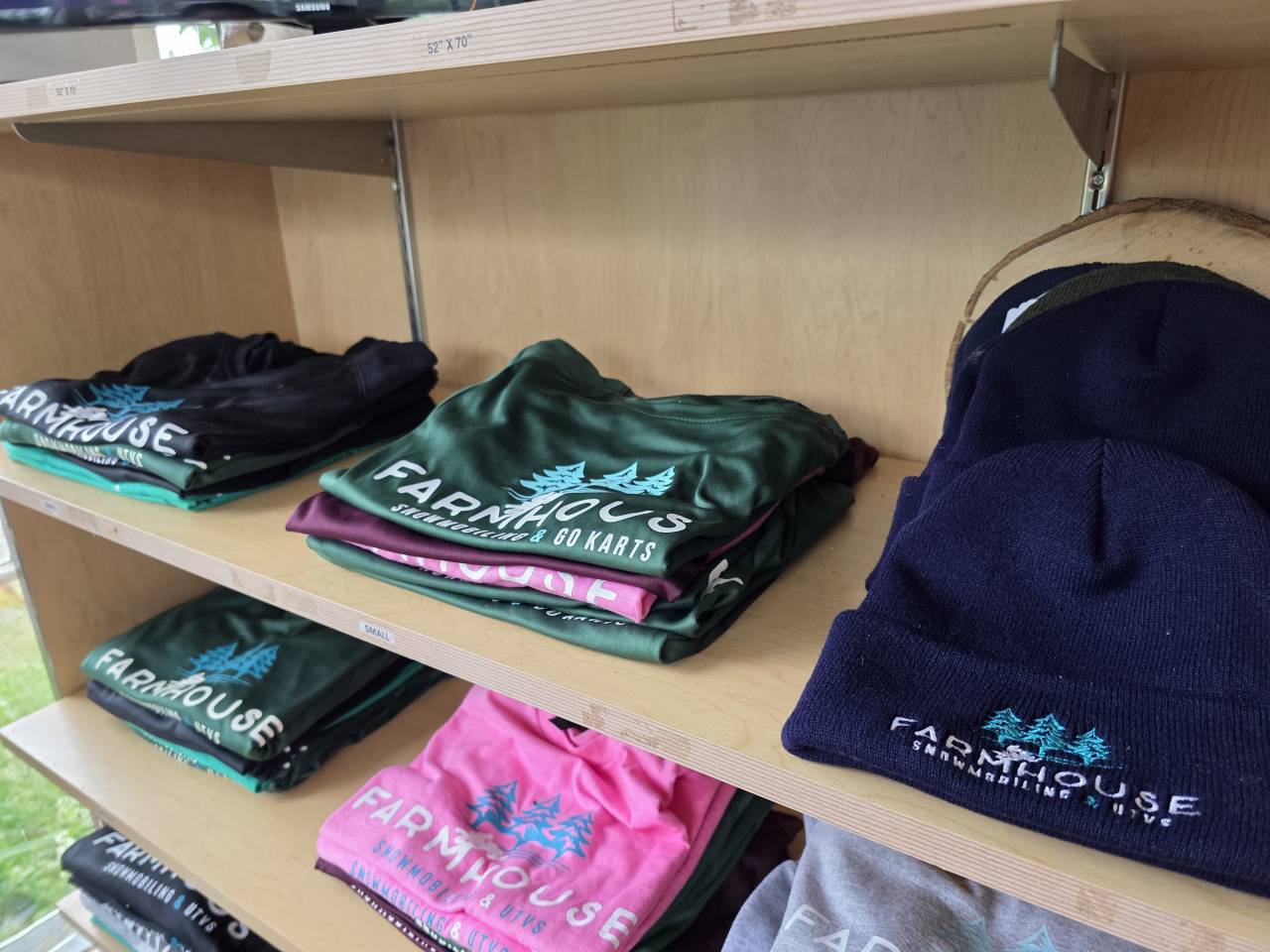 Shirts on a rack in the store