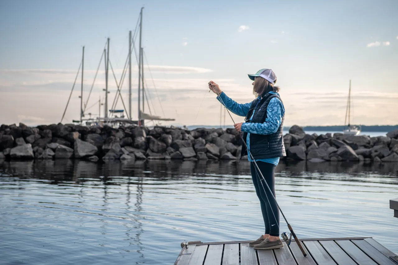 Fishing on Lake Champlain.