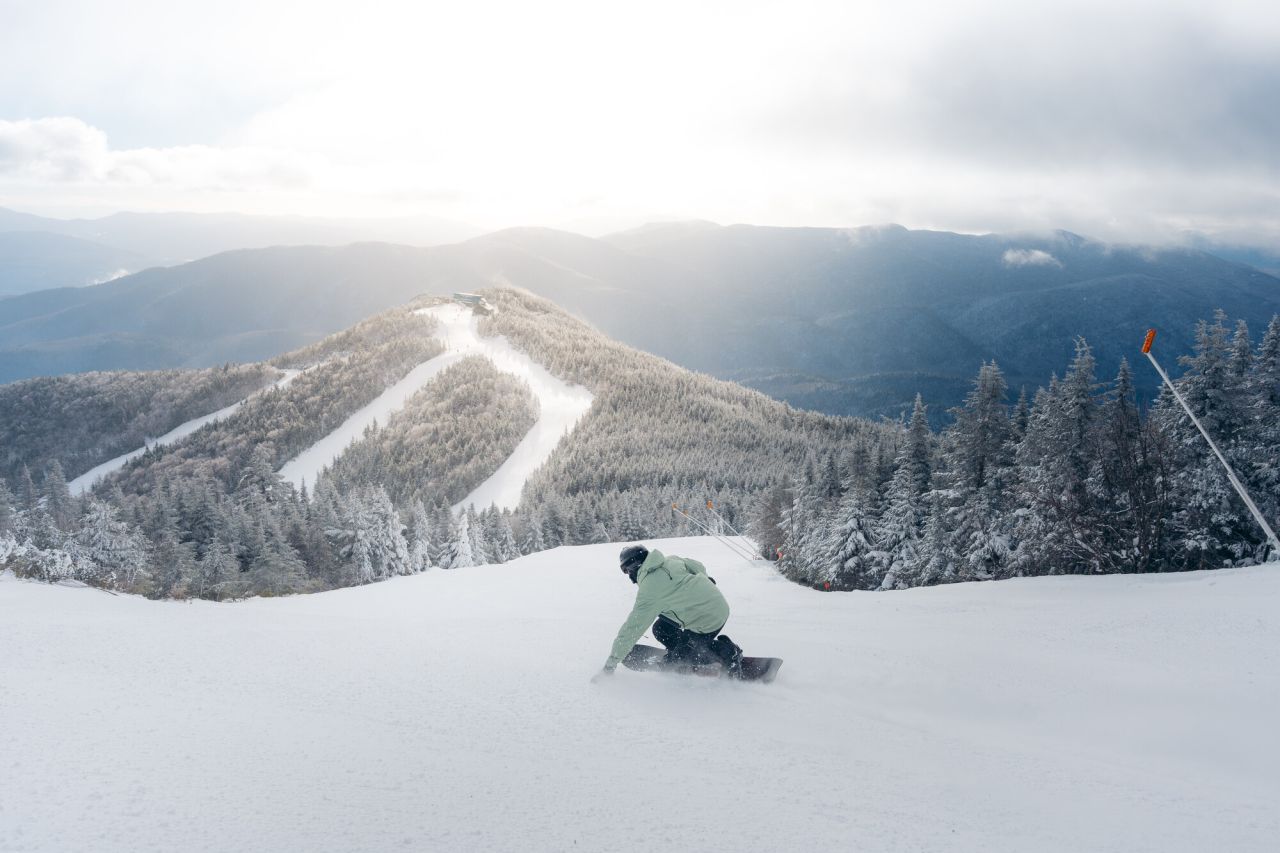 A snowboarder at Whiteface Mountain.