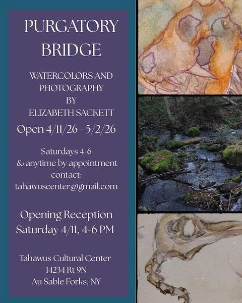 Flyer for the Purgatory Bridge Opening at the Tahawus Cultural Center.