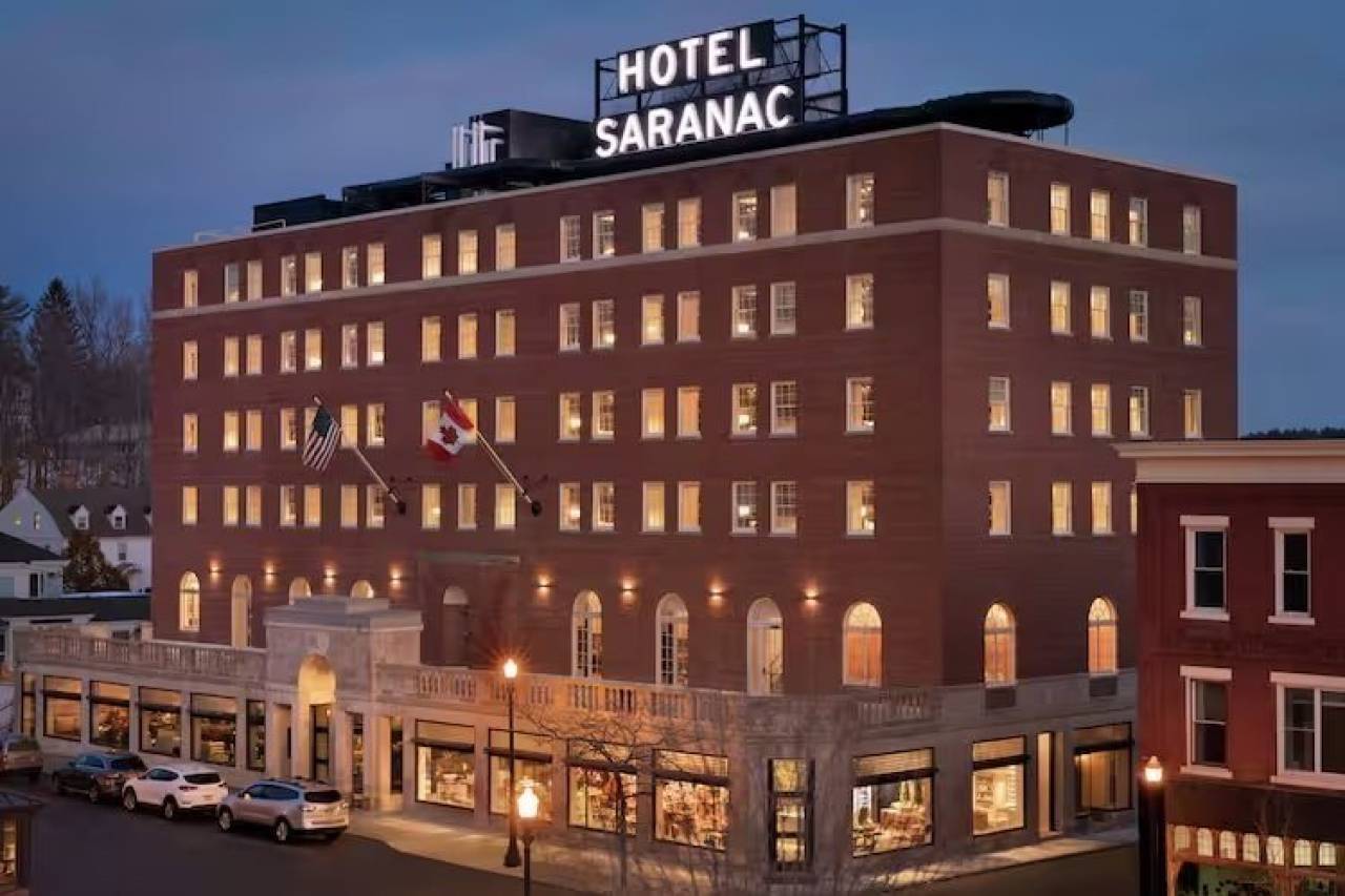 The exterior of Hotel Saranac.