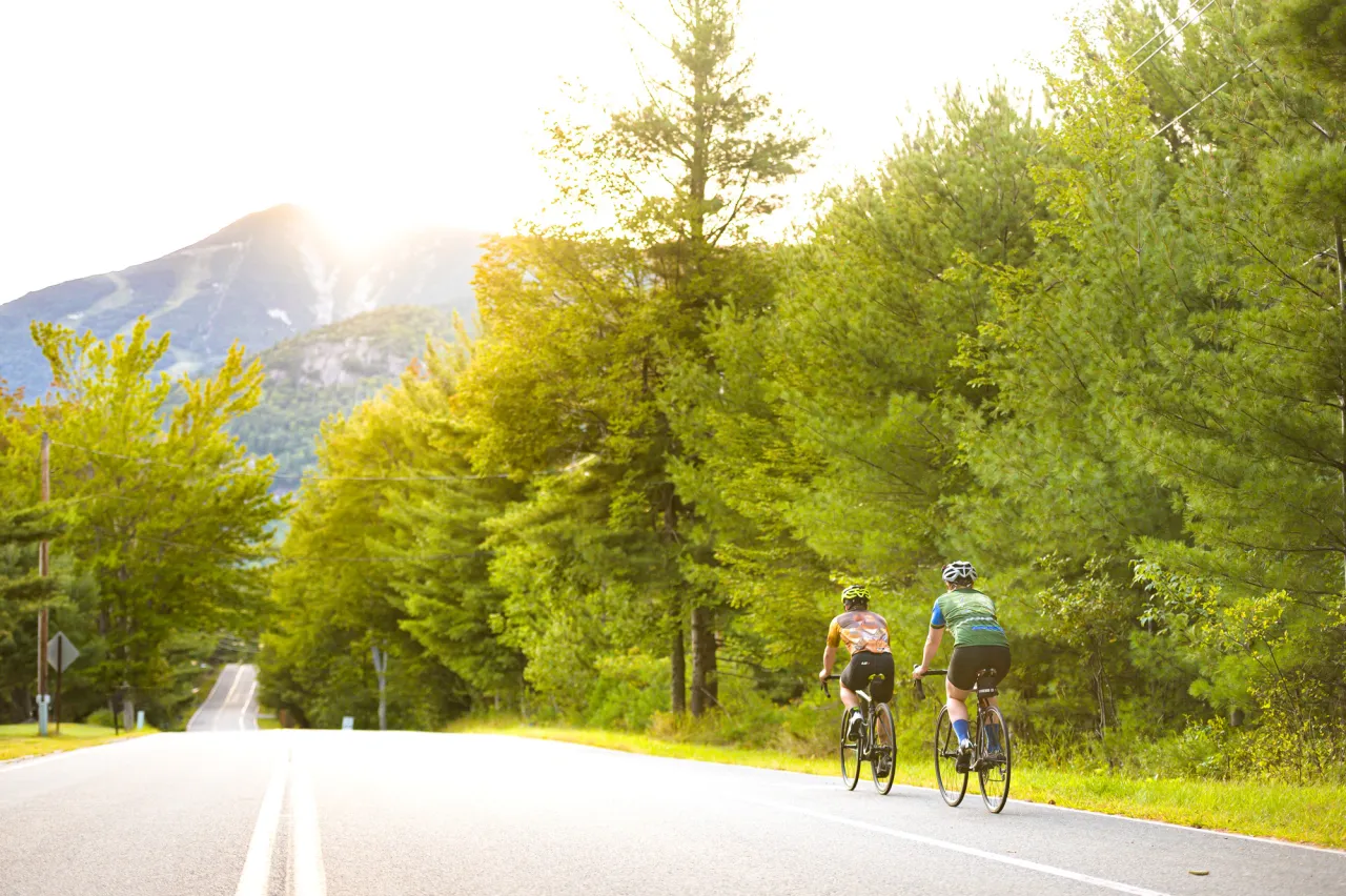Biking in the summer.