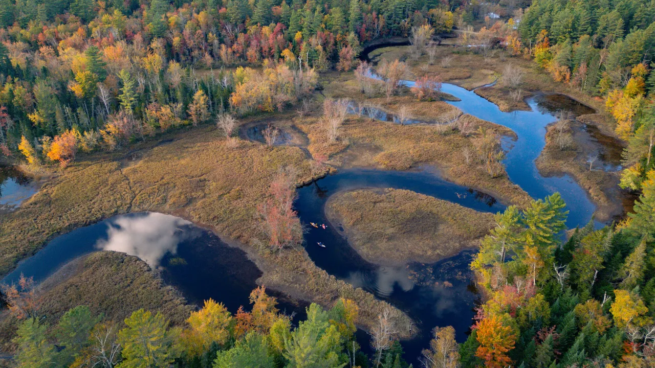 Fall paddling in Tupper Lake.