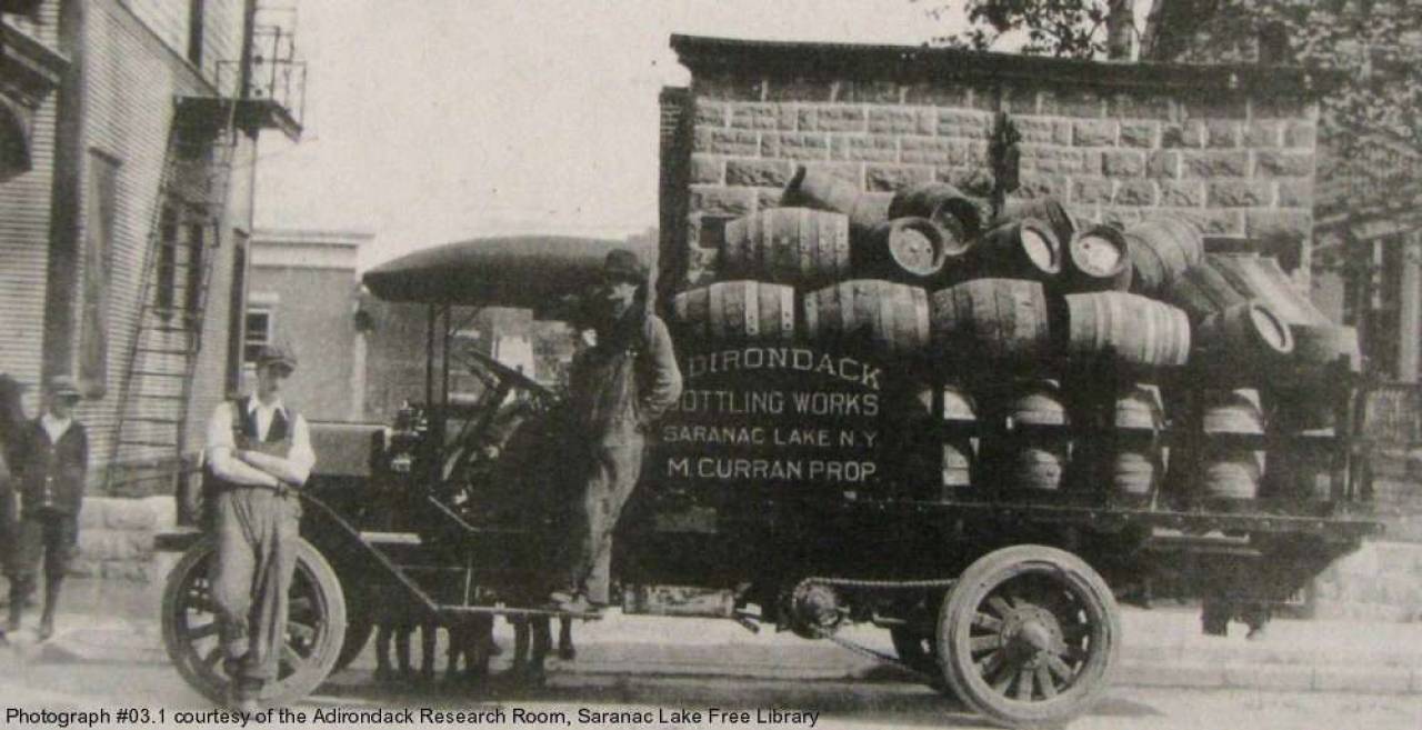 A historical photo of Adirondack Bottling Brewery works.