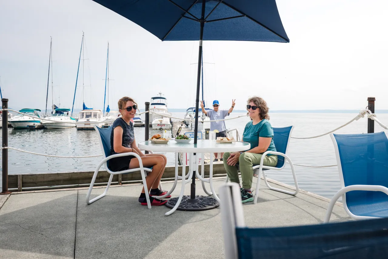 two people dining