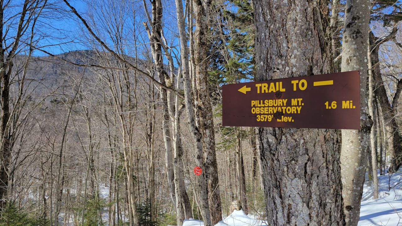 The sign for Pillsbury Mountain