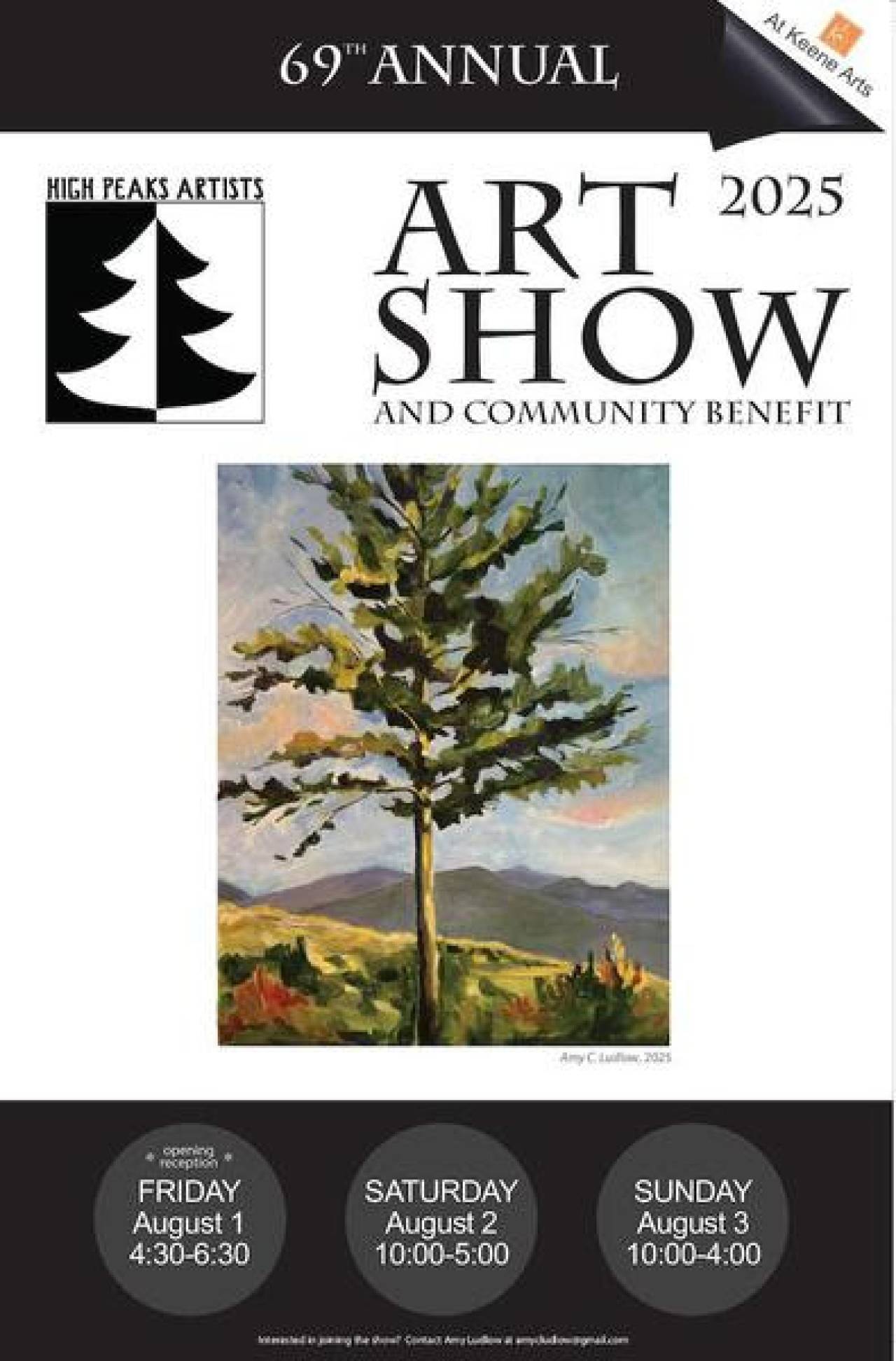Poster for annual High Peaks Artists Art Show 2025
