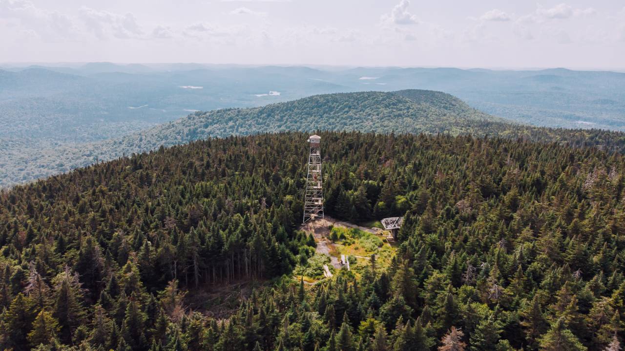 Aerial view of a firetower