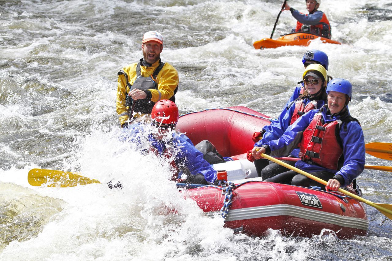 A group of whitewater rafters.