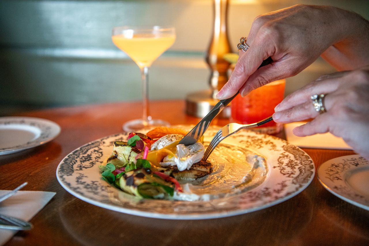 Dining at The Woodshed in Tupper Lake.