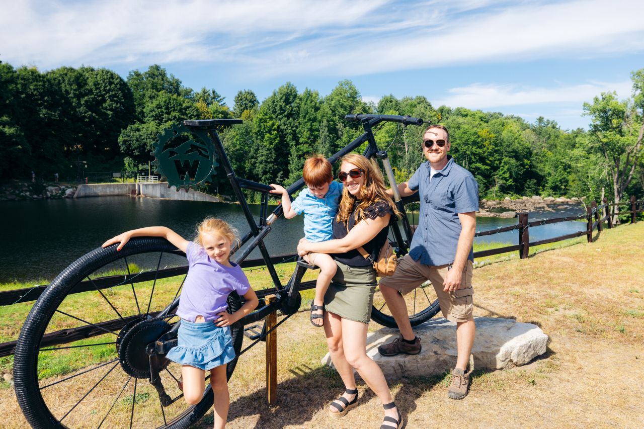 A family at a park.