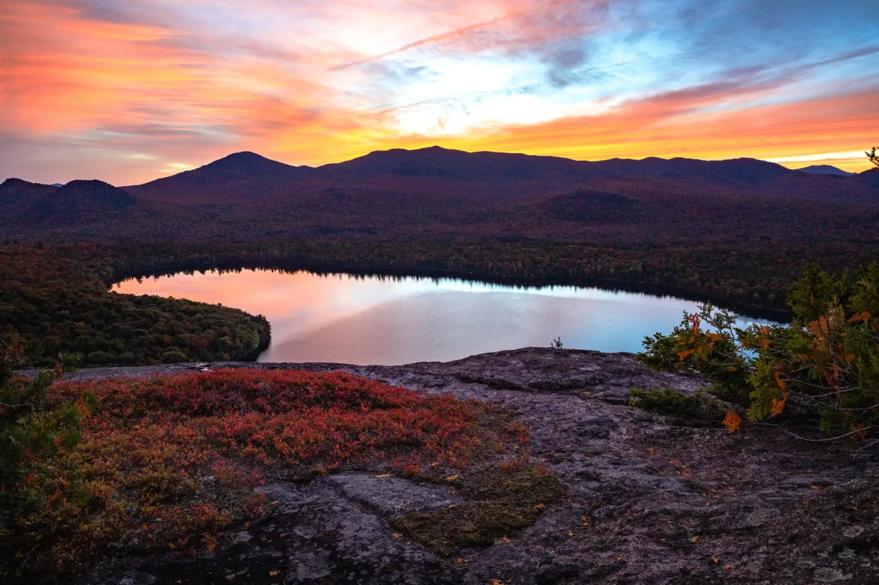 A fall sunset.