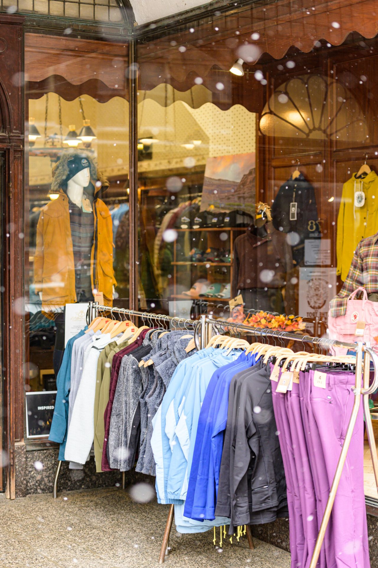 clothing rack at finnigans