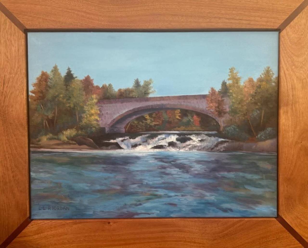 Bog River Falls painting by Linda Riordan