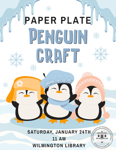 Paper Plate Penguin Craft flyer.