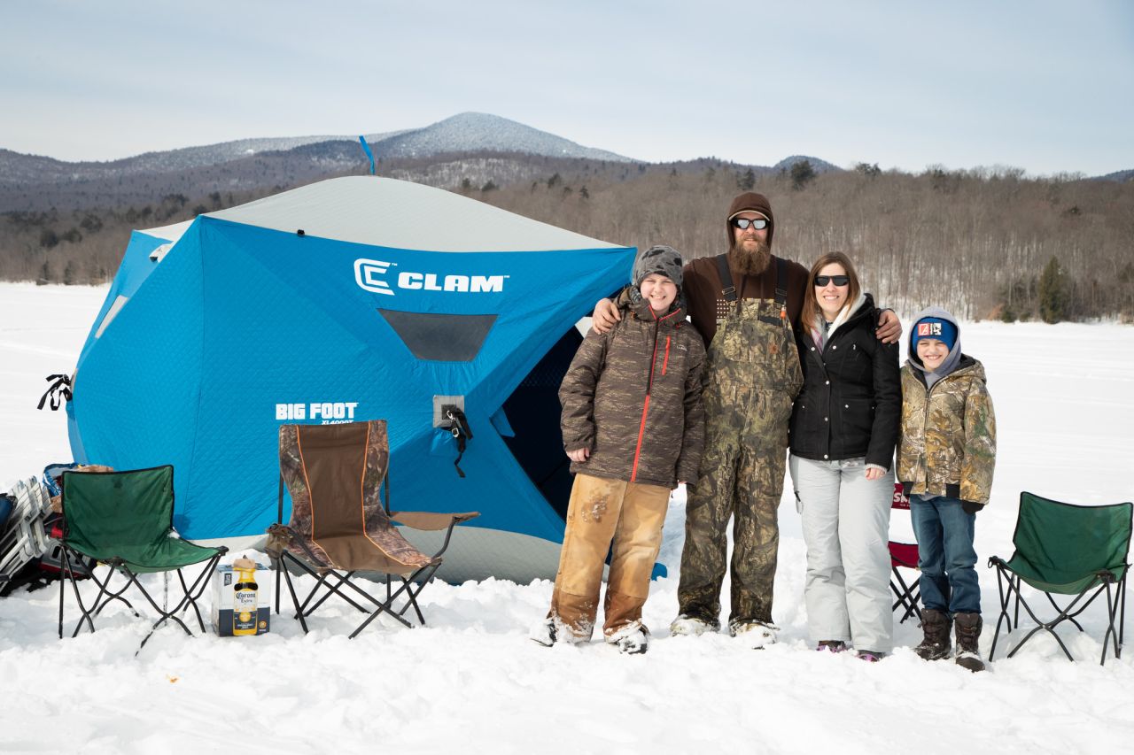 family ice fishing