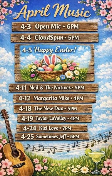 AI-generated poster of music events happening at 20 Main in Au Sable Forks